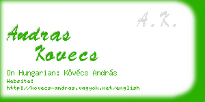 andras kovecs business card
